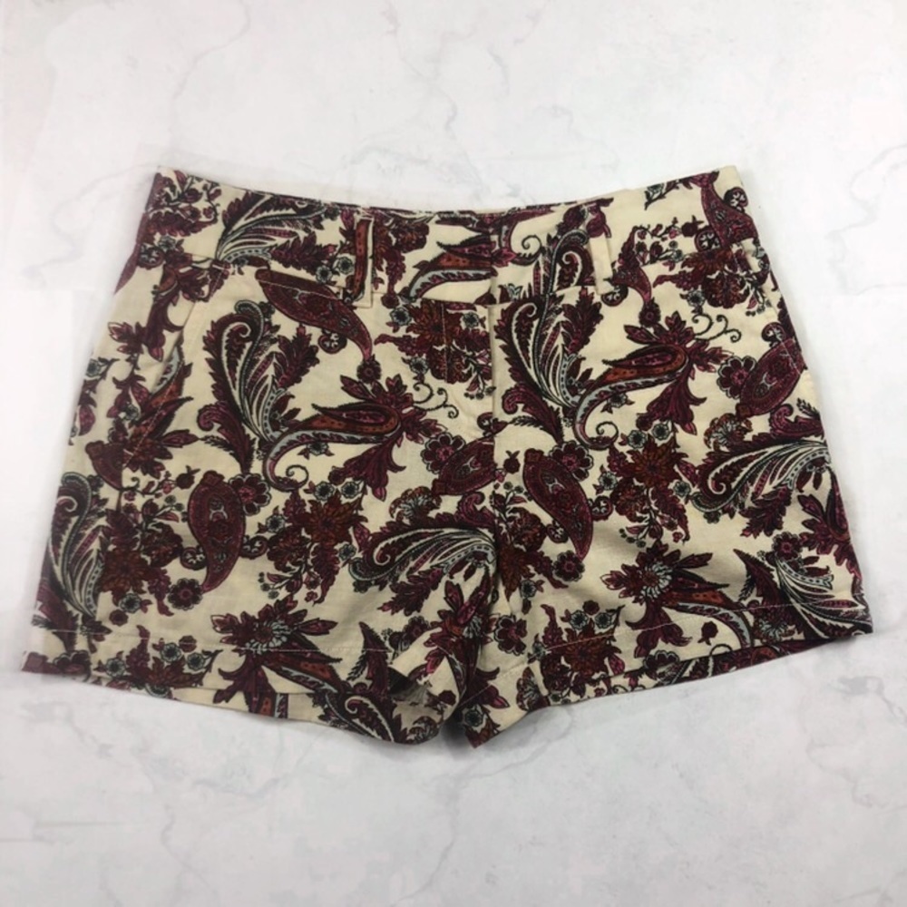 [Loft] Linen Paisley Printed Shorts